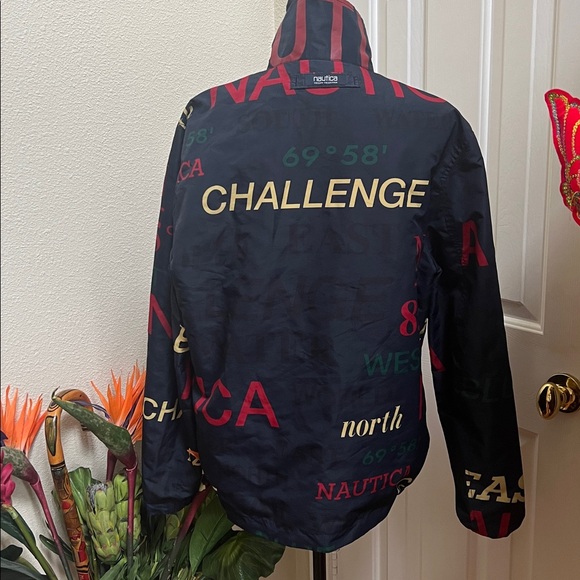 Nautica Blue Water Challenge Vintage 90’s Reversible Jacket Full Zip Size small - Picture 2 of 12